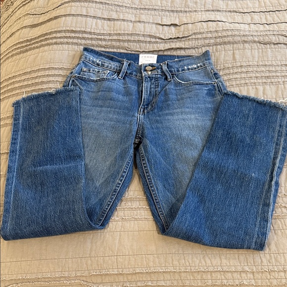 Frame Denim heritage Le Sylvie Slender Straight fringed Jeans - Picture 5 of 10